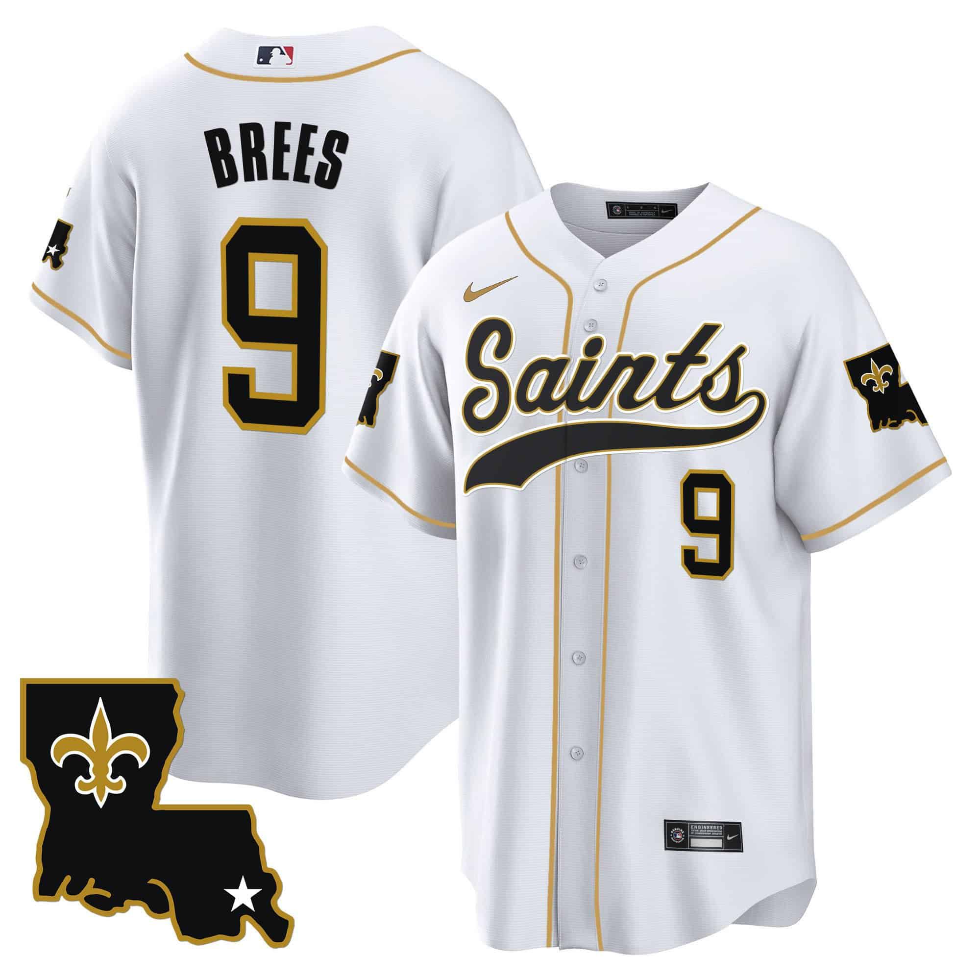 Men New Orleans Saints 9 Brees White 2024 Nike 1987 Legacy Cool Base NFL Jersey